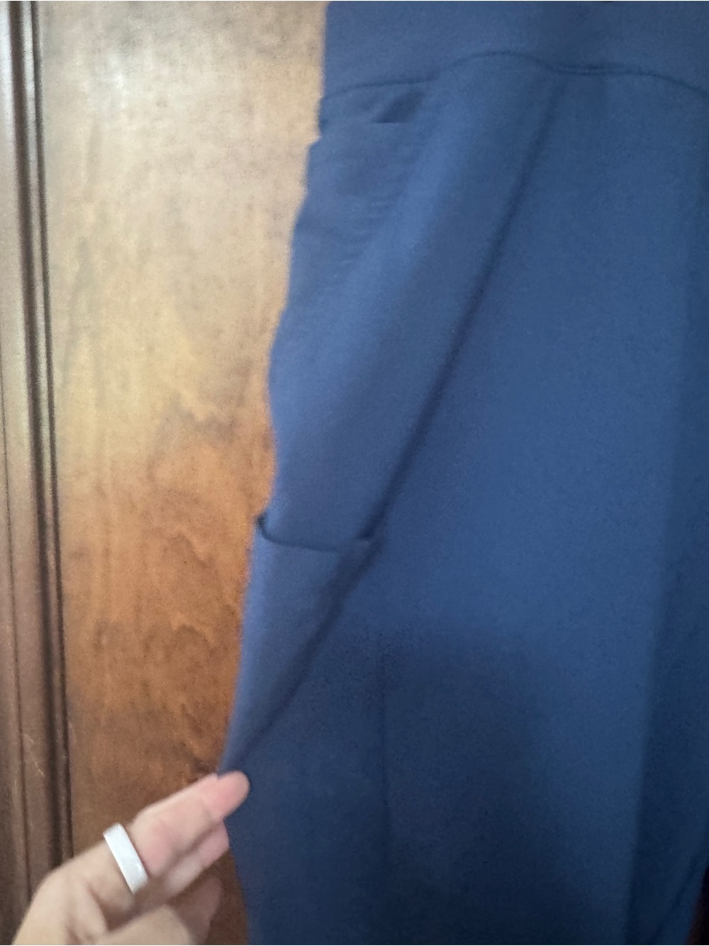 Women's Navy Drawstring Scrub Joggers with Side Pockets - Picture 2 of 8